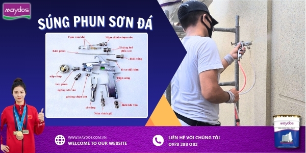 Súng Phun Sơn Đá – Dụng cụ thi công sơn đá